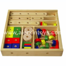 Juguete de madera de peaje de construcción en caja (81411)